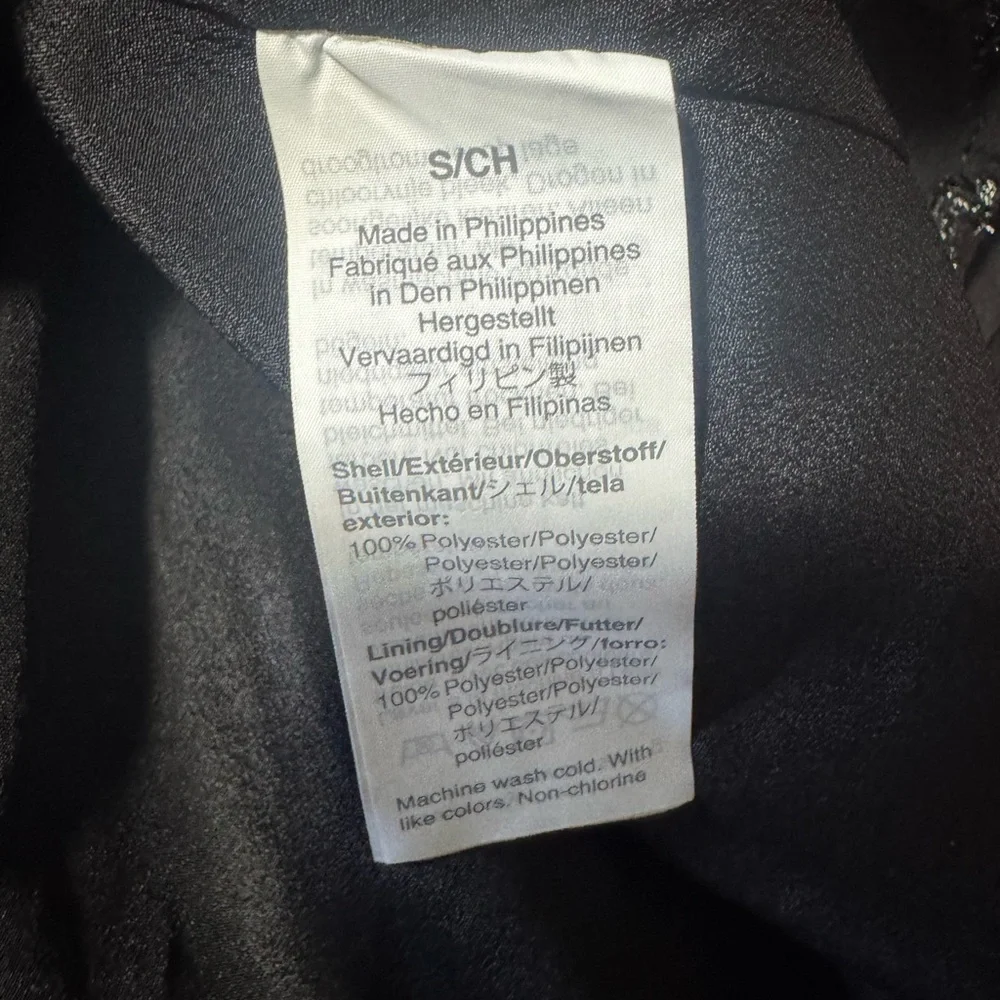 J Crew Tie Waist V Neck Metallic Dot Jacquard Black Blouse Size Small